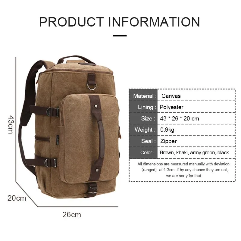 3in1 Vintage Backpack Travel Bag Men Male Backpacks School Bags Large Capacity Back Pack Portable Duffel Bag Pack For Girls Boys245r