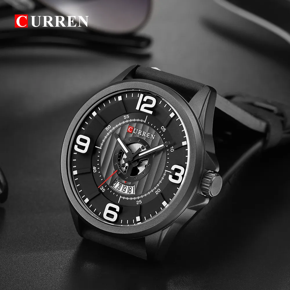 Montres pour hommes Top marque CURREN montre-bracelet en cuir analogique armée militaire Quartz temps homme étanche horloge mode Relojes Hombre199c