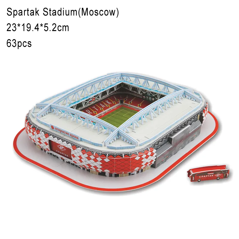DIY 3D Yapboz Yapboz Dünya Futbol Stadyumu Avrupa Futbol Bahçesi Montajlı Bina Modeli Bulmaca Oyuncaklar Çocuklar için GYH MX200414