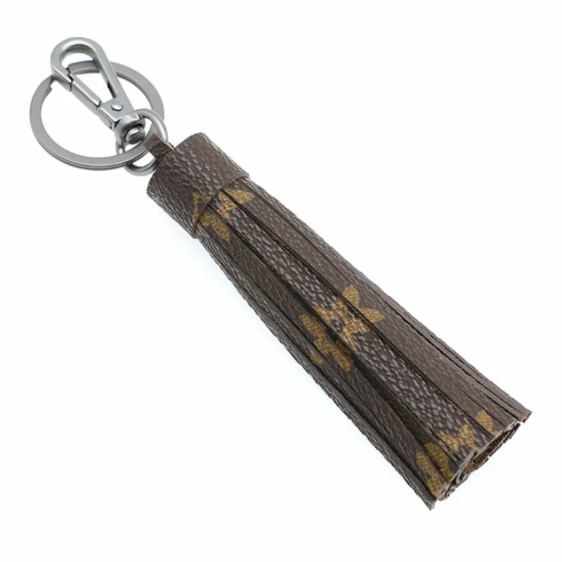 DIY Bag Pendant Car Keychain Matte PU Leather Tassel Key Chains Ring Holder for Women Girls Fashion Flower Bag Charm Jewelry Keyri2652