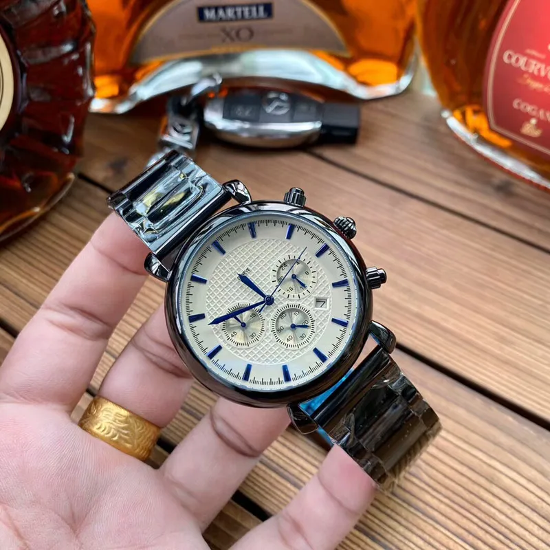 Reloj de lujo para hombre Relojes de diseñador de primeras marcas todos los subesferas cronómetro de trabajo Relojes de pulsera de cuarzo con banda de acero inoxidable completo para hombres Va292R