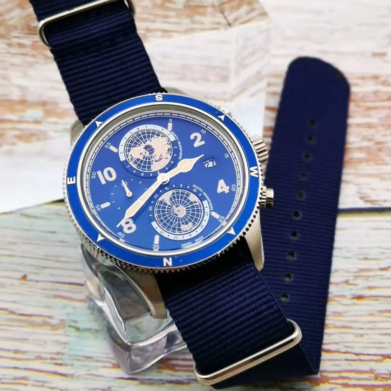 Designer hommes montres cavans bracelet mode homme montres temps universel décontracté affaires mâle horloge montres279P
