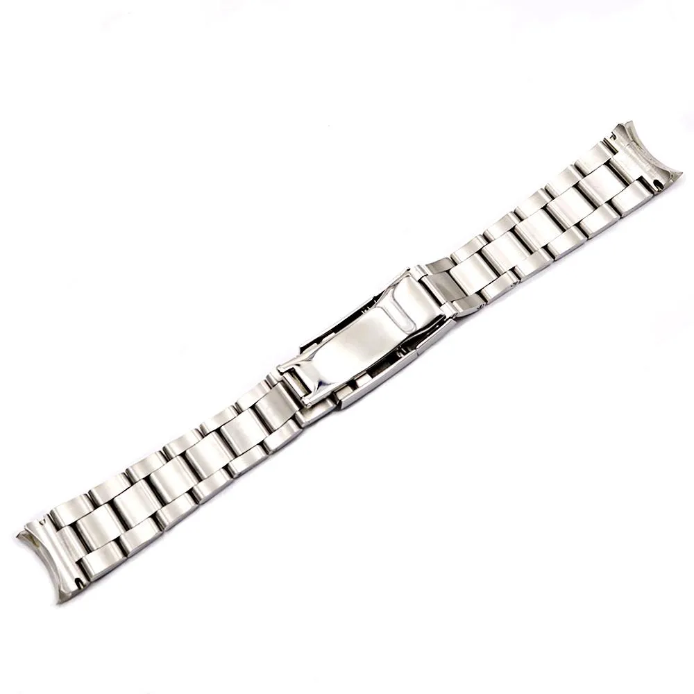 Carlywet 20 21mm hela silverguld Rose Gold Black 316L Solid rostfritt stål Watch Band Belt -armband för 1245Y