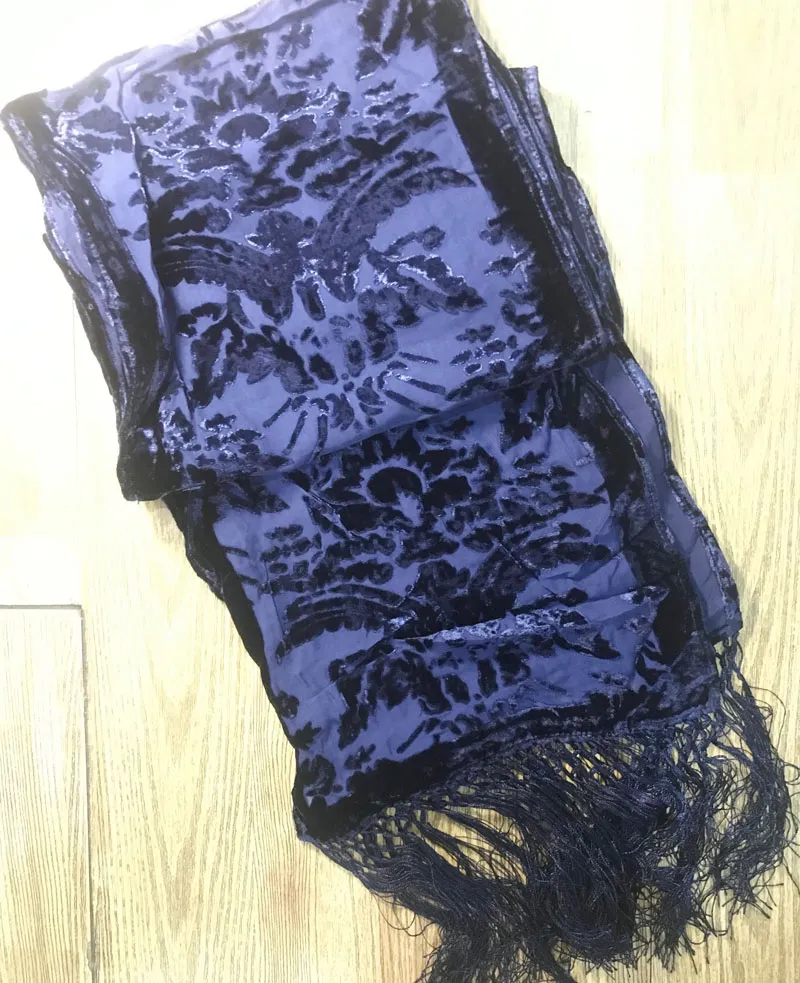 Sciarpe di sciarpa sciarpa di seta in velluto da fiore dimensione 145 25 cm miscelato #4124307b