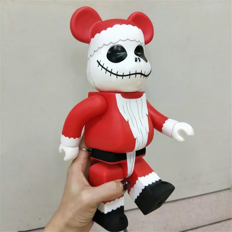 Spel 400% 28 cm Bearbrick Santa Claus och Pumpkin Prince Jack Bear Figures Toy for Collectors Bearbrick Art Work Model Dec257T