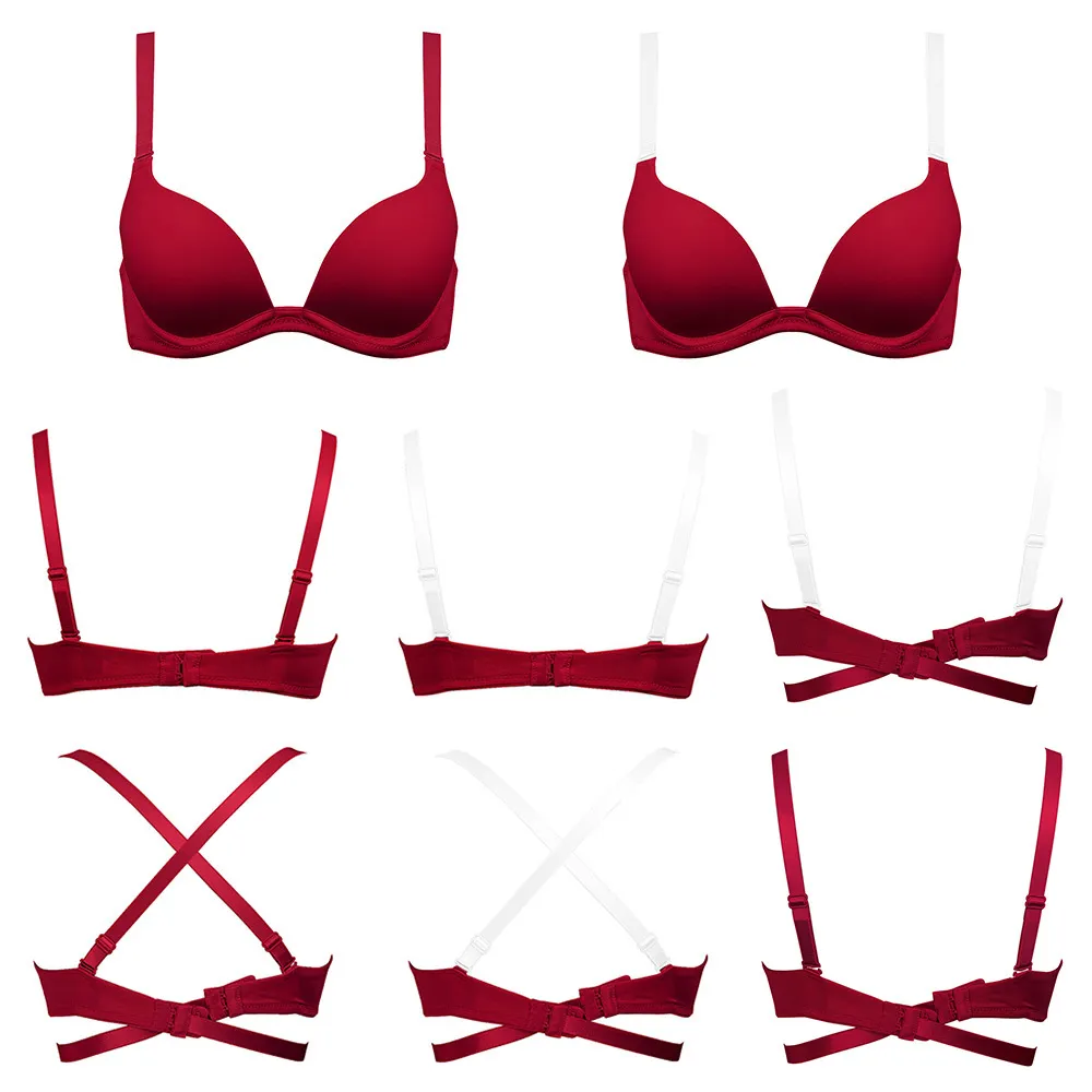 Nowe kobiety seksowne stanik 30 32 34 36 38 40 42 44 A B C D E Push Up Bras Wyściełana Kość druciana Codzienna bielizna Brassire Quality Elastic CX2300E