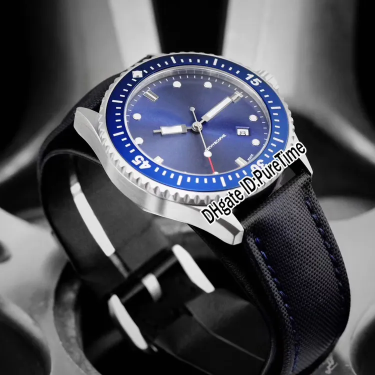 Nowe pięćdziesiąt fathomów 50 Fathoms Bathyscaphe 5000-1110-B52A stalowa obudowa czarna tarcza automatyczna męska zegarek skórzane zegarki Pureteme 250m