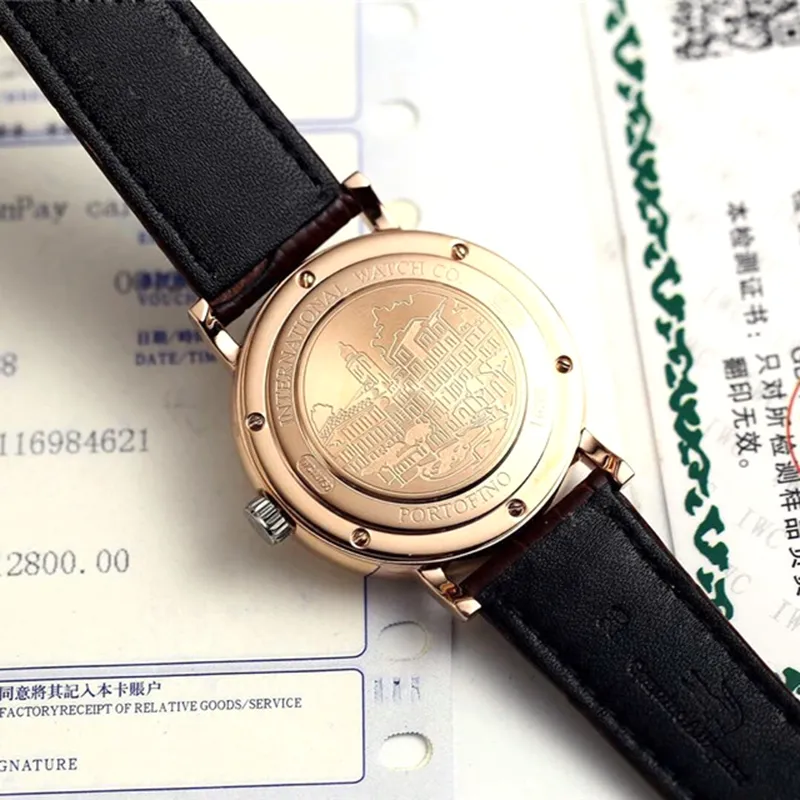 Swiss Brand Men Watches di alta qualità 2813 Movimento automatico meccanico Strappa in pelle in vetro Orologio da business Deisgner Reloj2890