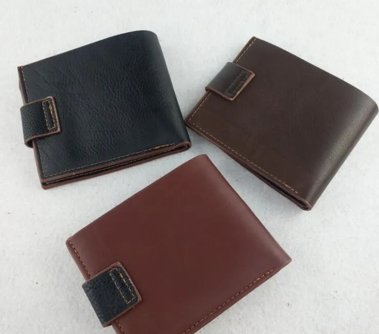 10 -st portet Men PU Twee opvouwbare Vintage Leather Hasp Small Wallet Coin Pocket Pases Card Holder 