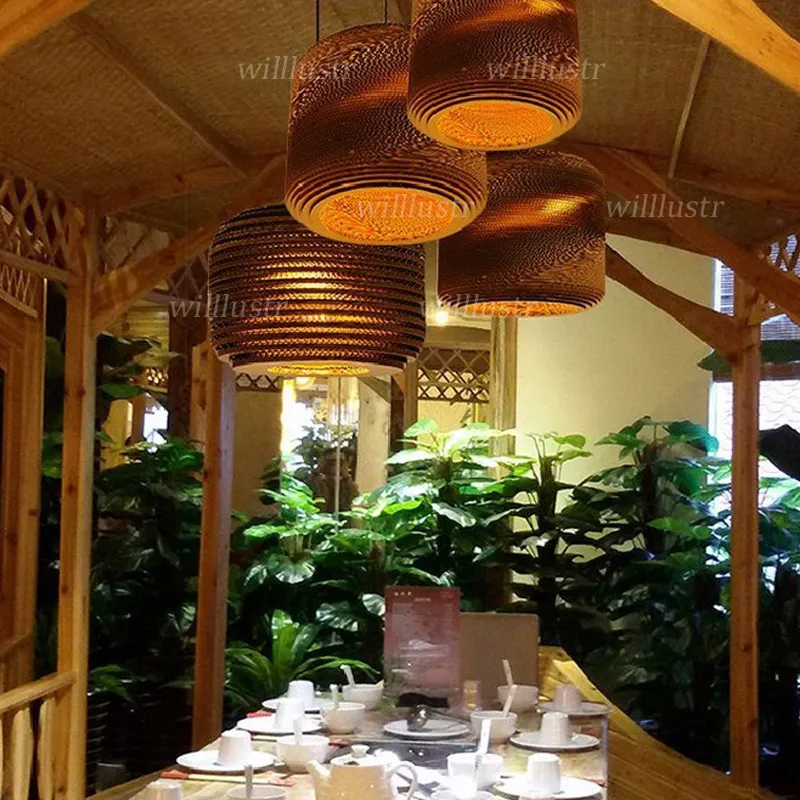 Gegolfd papier hanglamp licht el Cafe Bar Restaurant keuken Zuidoost-Aziatische Scandinavische handgemaakte bijenkorf ophanging hangend L2885