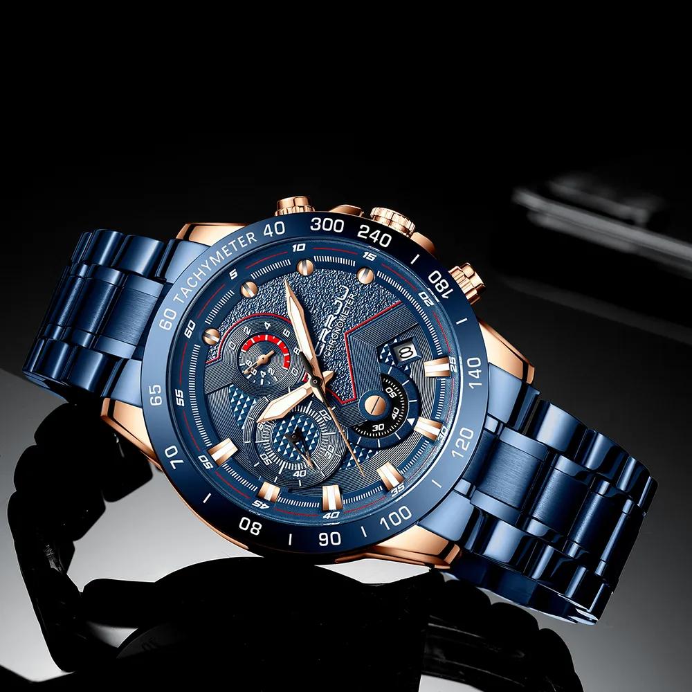 Najlepsza marka luksusowa crrju nowi mężczyźni zegarek modny sport Wodoodporny chronograf mężczyzny bez Satian Steel zegarek Relogio Masculino Nice 268y