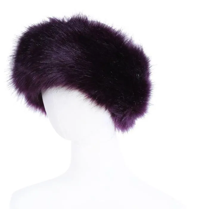 10 cores das mulheres da pele do falso bandana de luxo ajustável inverno quente preto branco natureza meninas pele earwarmer earmuff chapéus para women2621