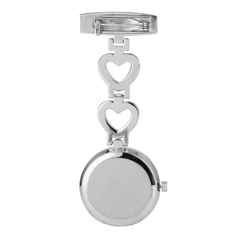 Silver Rose Gold rostfritt stål Nurse Watch Medical Heart Flower Diamond Design Doctor Fob Quartz Pocket Watches Pendant Clock338r