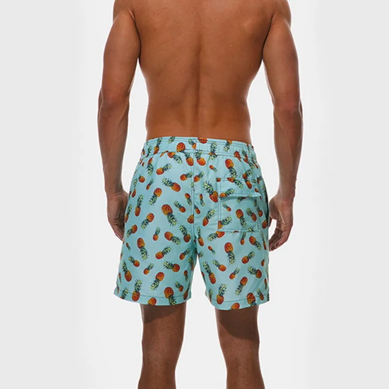 Calofe masculino secagem rápida natação praia curto shorts de banho masculino natação com bolso wear surf briefs board shorts c1901460218