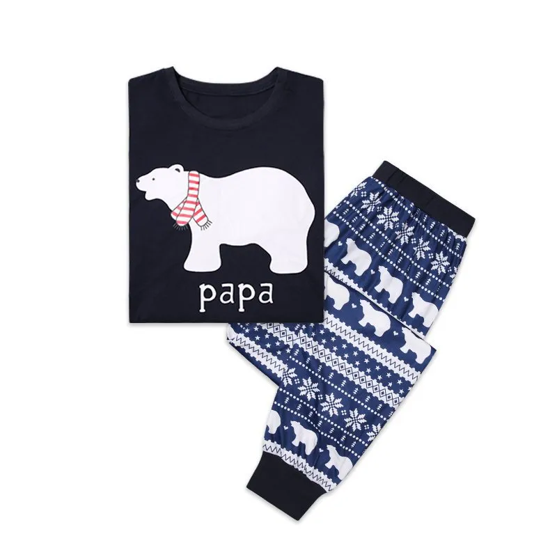 Рождественский семейный пижамный комплект с медведем для взрослых и детей, одежда для сна, ночное белье, пижама для мамы, папы и ребенка, семейный комплект, реквизит, праздничная одежда3411802