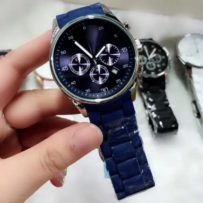 Todos los diales pequeños funcionan relojes de lujo para hombre Relojes de pulsera de cuarzo con cronómetro de diseñador de primeras marcas para regalo de hombre Día de San Valentín presen218T