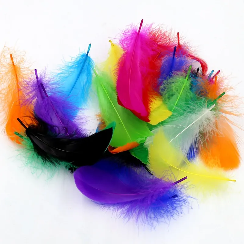 DIY geverfde ganzen veren regenboog veren ballon vul trouwjurk Diy decoratieve accessoires veren2848006