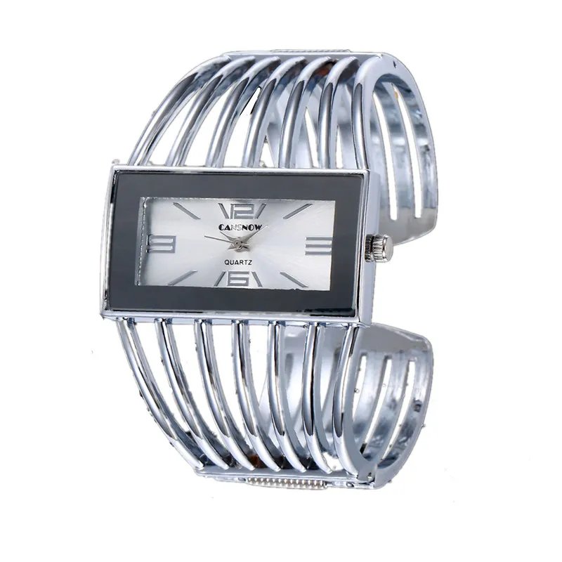 Grand visage or argent Bracelet Montre femmes marque élégante analogique Quartz Montre dames montres Reloje Mujer Montre Bracelet Femme 2018293S