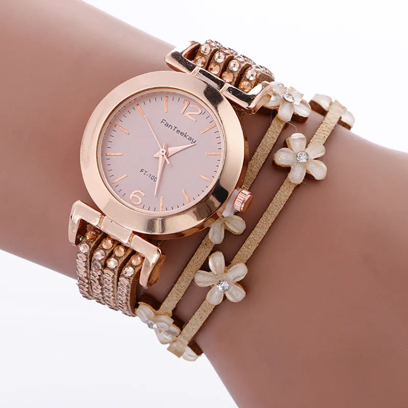 Besondere Geschenke Damenuhren Mode Wrap Around Vorhängeschloss Diamant Schneeflocke Armband Lady Womans Armbanduhr Quart255K