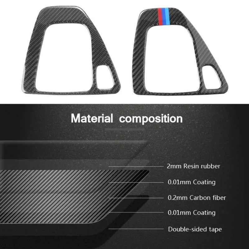Tablica z włókna węglowego genialna w skrzynce Zmiana prędkości Zmiana dźwignia Pokrywa naklejka na naklejki do dekoracji samochodów do BMW E90 E92 E93 LIN1282732