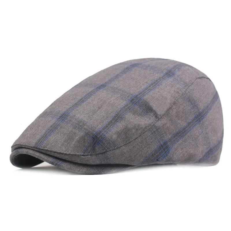 Uomo Donna Berretto scozzese in cotone Berretto strillone Cappello edera Casual Piatto Guida Golf Cabbie Berretti Art Youth Cap Simple Forward Hat251p