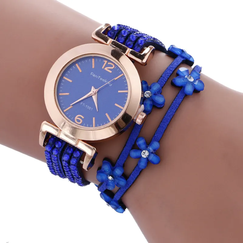 Regali speciali Orologi da donna Moda Avvolgente Lucchetto Bracciale con fiocco di neve con diamanti Orologio da polso da donna Quart239i