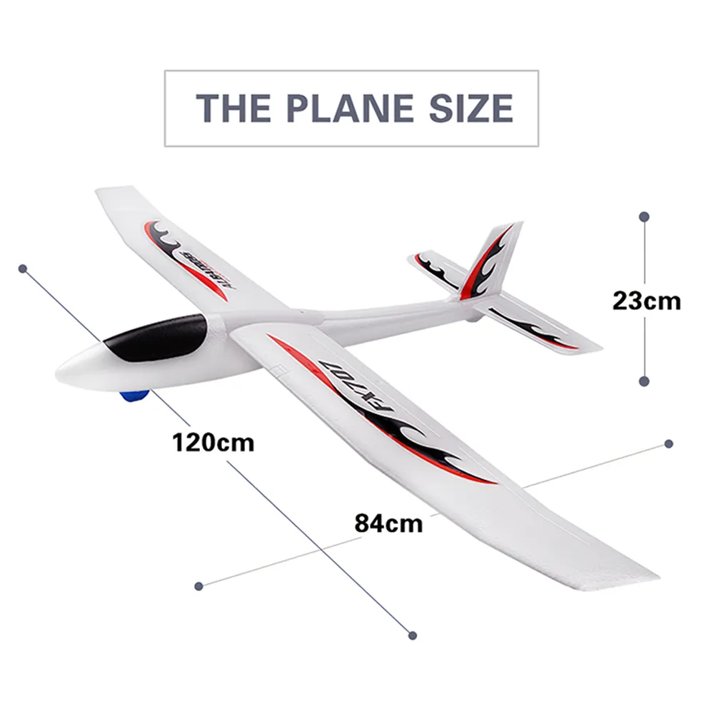 Plano de planador de lançamento de mão de mão de mão de mão de 1200 mm para crianças jogando aeronaves de espuma macia RC Modelo de aeronave DIY Toys educacionais FX707S Y200416962801
