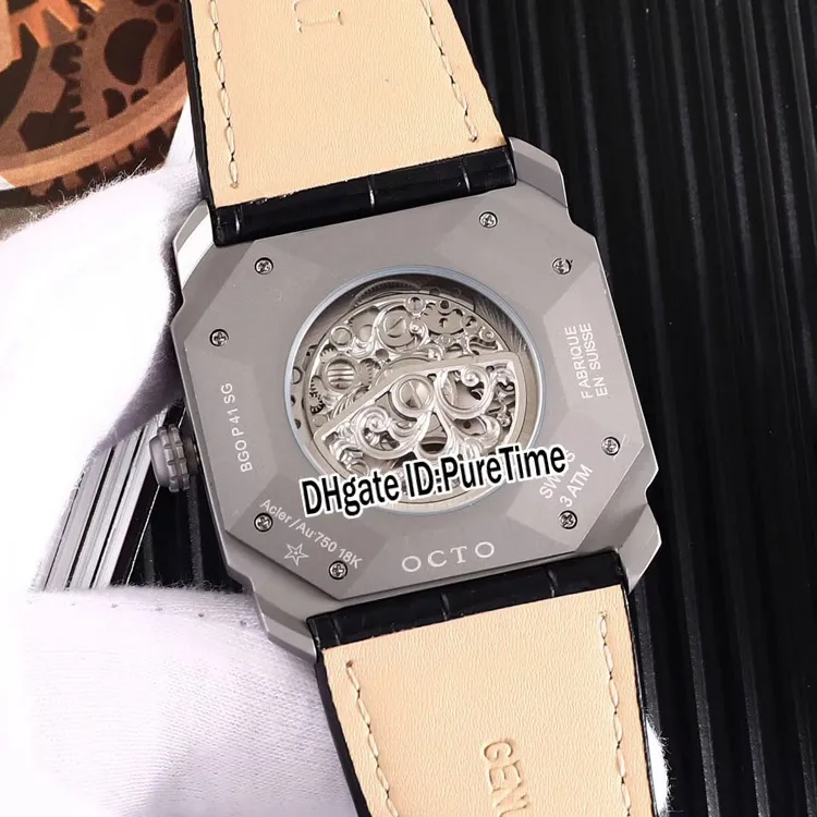 Yeni Octo Finissimo 103011 Gül Altın Mark Otomatik Erkek Saat Titanyum Çelik Siyah Dial Paslanmaz Çelik Spor Saatleri Serin Pureti2534
