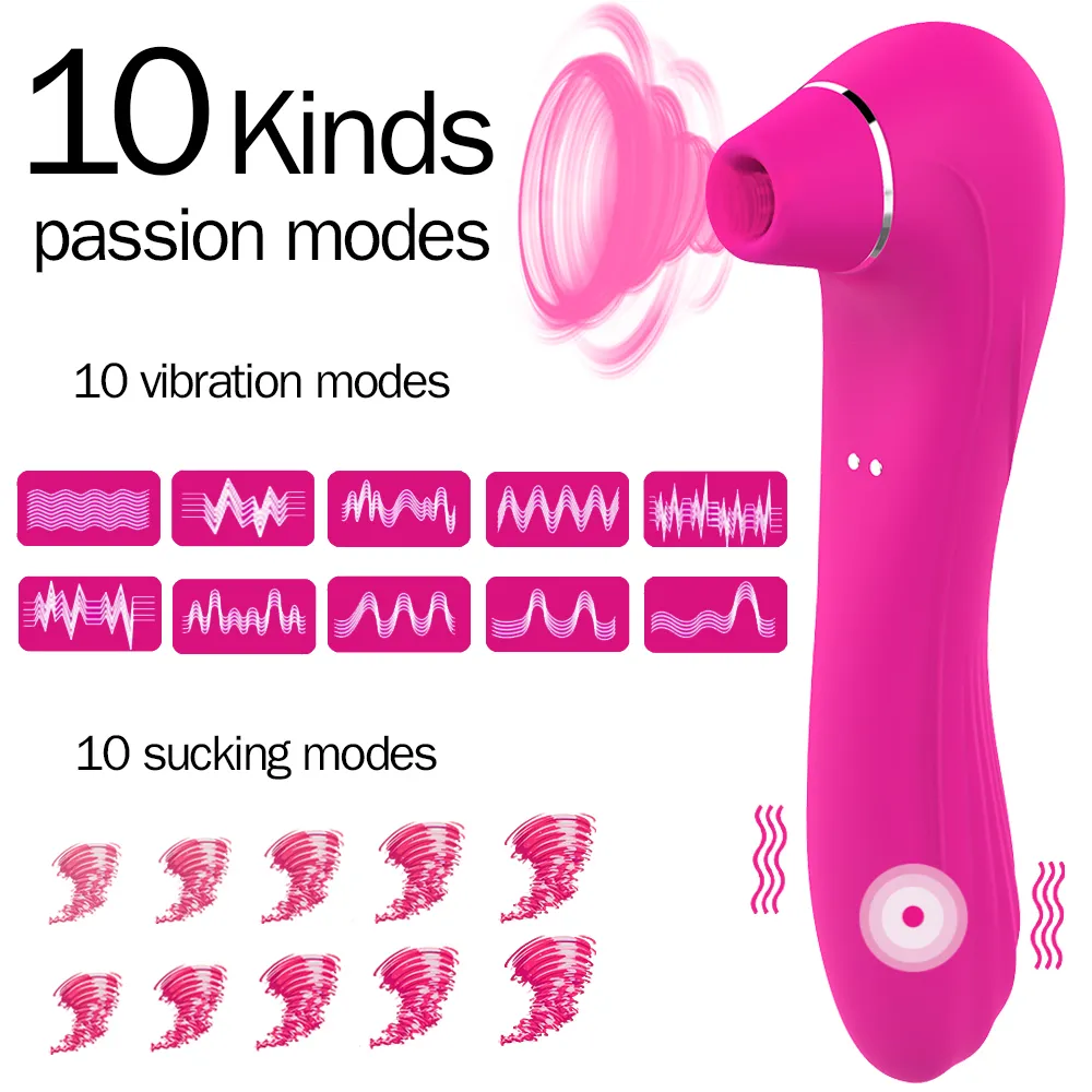 Hiwup Vagina Sucking Vibrator Sex Juguete para mujer Succión de lengua oral para adultos Sucker Clitoris Estimulador Masturbator Toy erótico T4575741