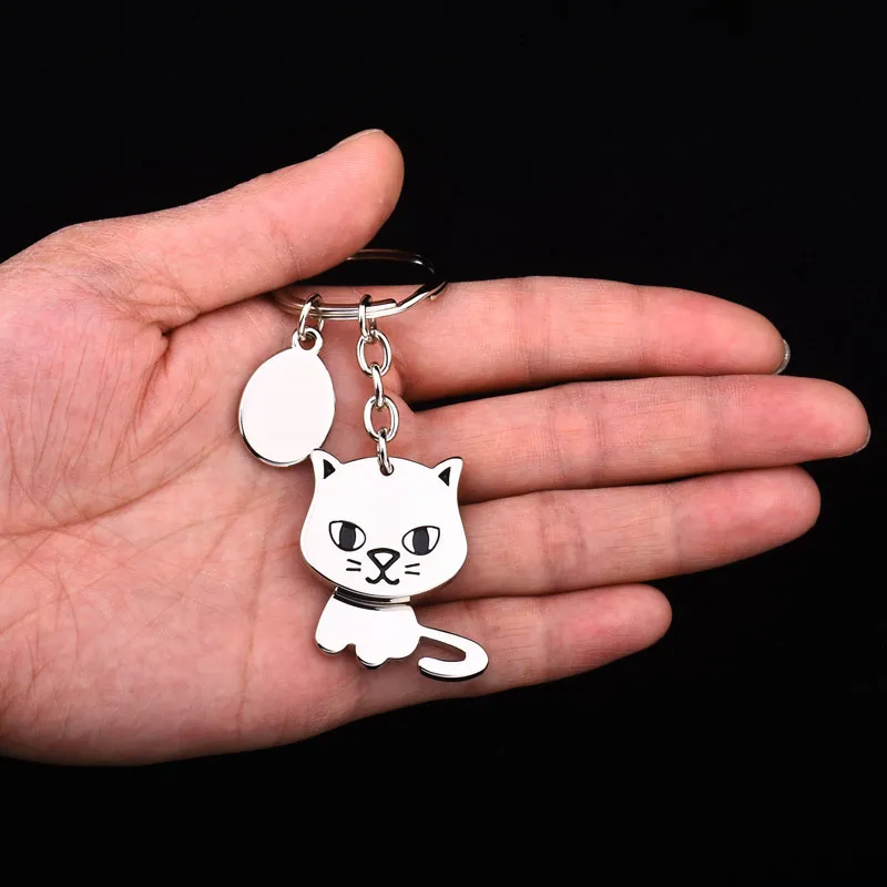 360-revolving cat keychain cute key ring for women dog key chain key holder portachiavi bag charm 276K