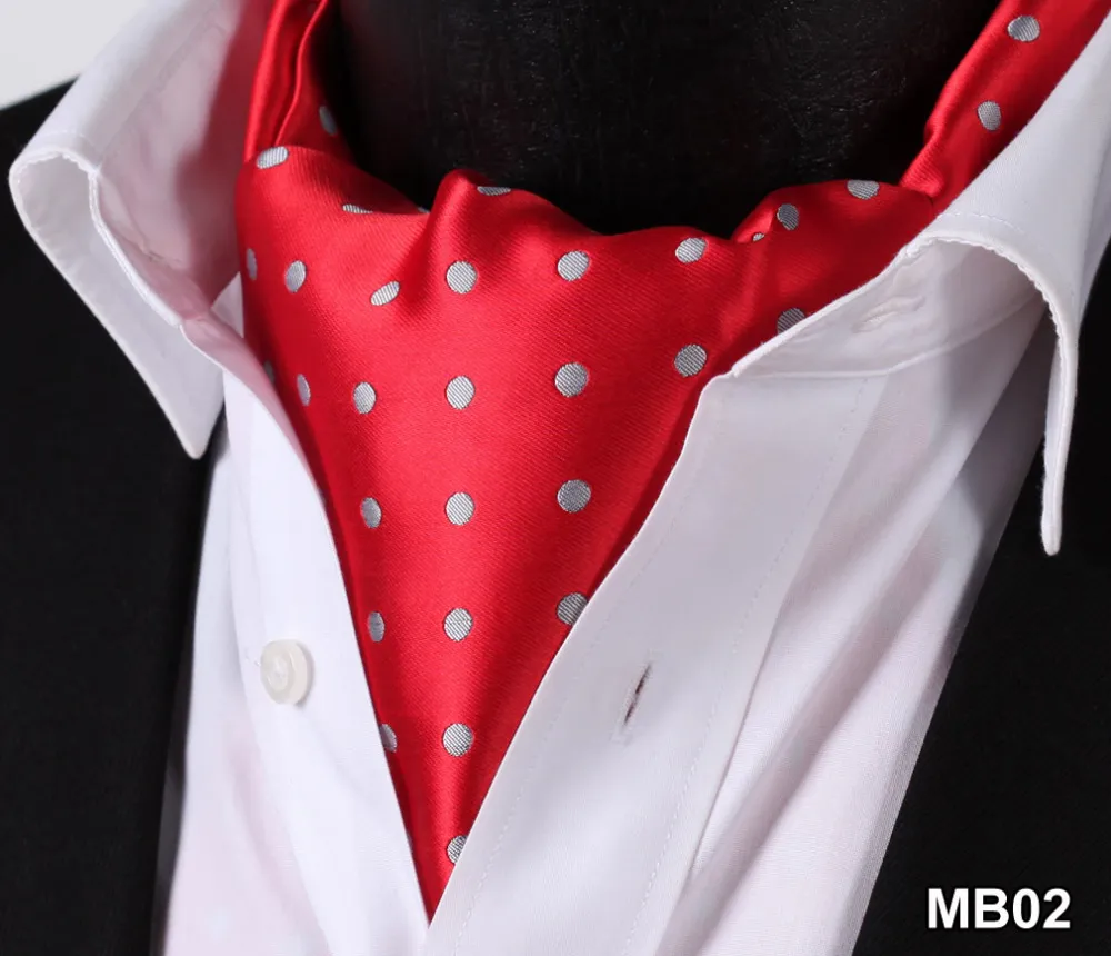 Krawaty szyiowe kropka sprawdź 100%jedwabny ascot cravat swobodne żakardowe szaliki tkane impreza ascot1259e