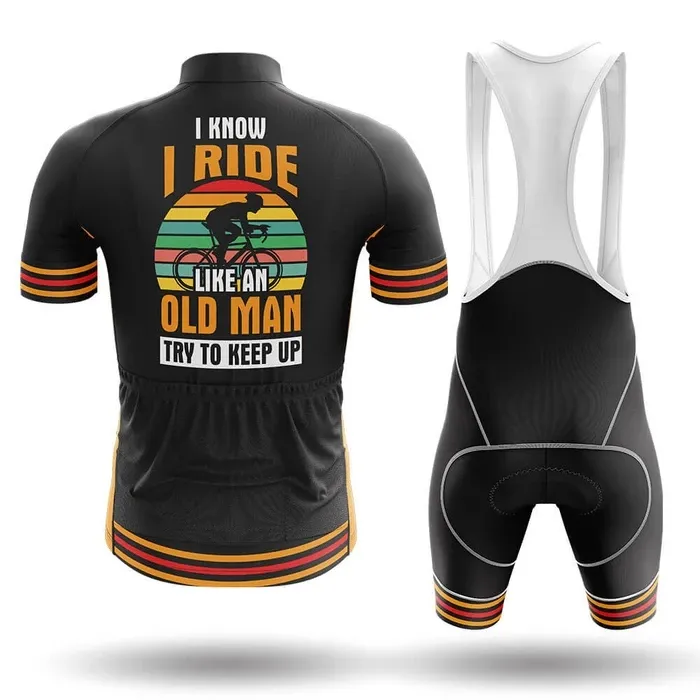 2022 eu ando como um homem velho bicicleta camisa de ciclismo mtb mountain bike roupas dos homens conjunto curto ropa ciclismo roupas maillot 319j