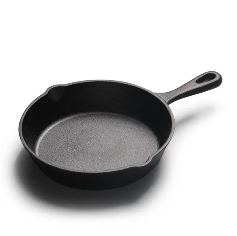 Ghisa antiaderente 14-26 cm Padella Padella Fornello a induzione a gas Pentola in ferro Uovo Pancake Pentola Cucina Utensili da cucina Pentole256f