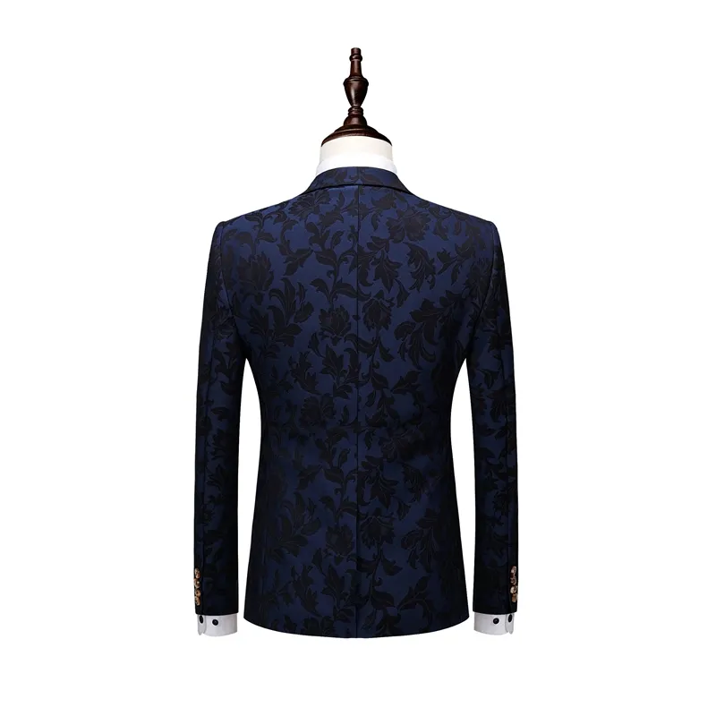 Nuovi smoking da uomo con marca stampata blu blu blu blu design blazer paisley blazer slim fit giacca da uomo abiti da matrimonio 225c