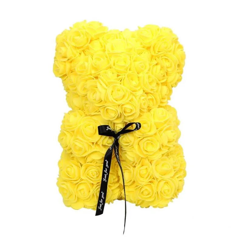 Fleurs artificielles Roses ours en peluche petite amie anniversaire saint valentin cadeau d'anniversaire pour décoration de fête de mariage 178T