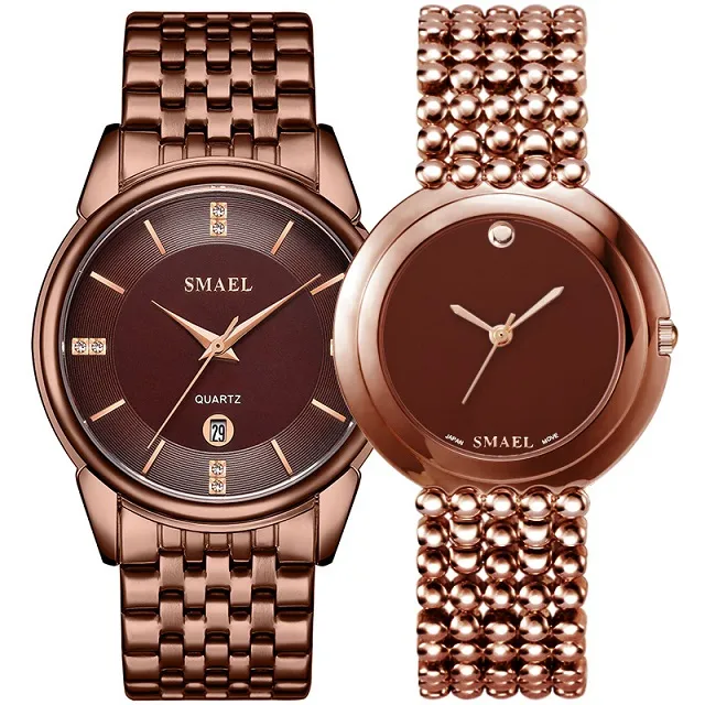 Ensemble de montres classiques de luxe pour couple, montre-bracelet décontractée, étanche, élégante, 9026, 1885M, Quartz numérique, cloc231v
