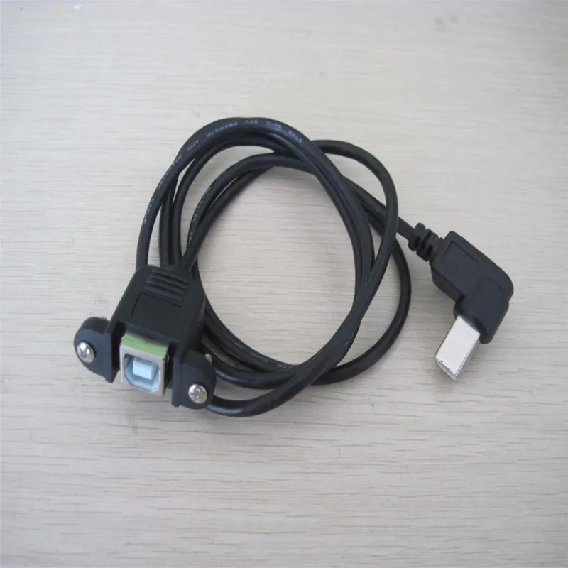 90 stopni kątowy USB 2,0 B mężczyzny do samica panelu śruby przedłużającej się kabel montażowy 50 cm dla drukarki