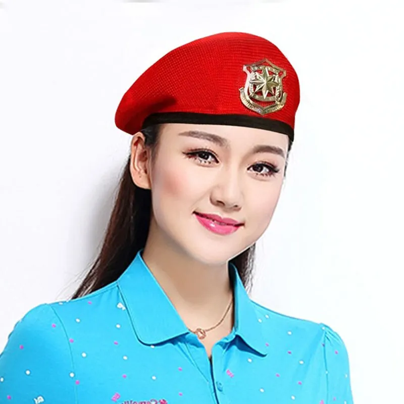 Summer Men Women Cotton Grid Beret Sailor Dance Hat Red Black Performance Cap Unisex andningsbar Casual Army Caps265D