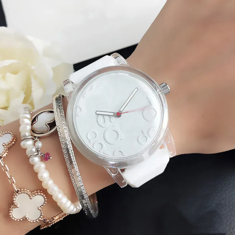 ساعات العلامة التجارية Women Girl Style Dial Silicone Band Quartz Wrist Watch A22238W
