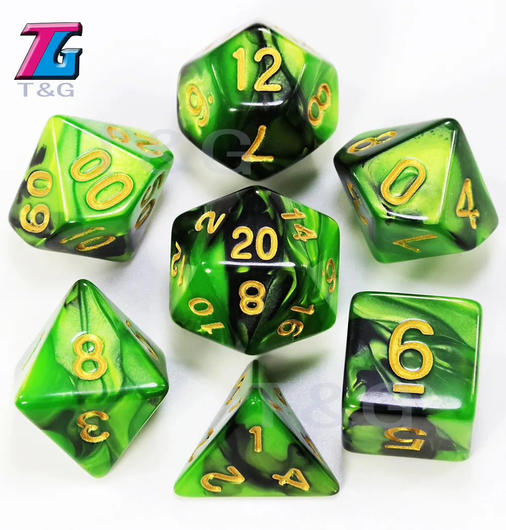 Набор в кости смешанных цветов D4-D20 Dungeons и Dargon RPG Mtg Board Game set241b