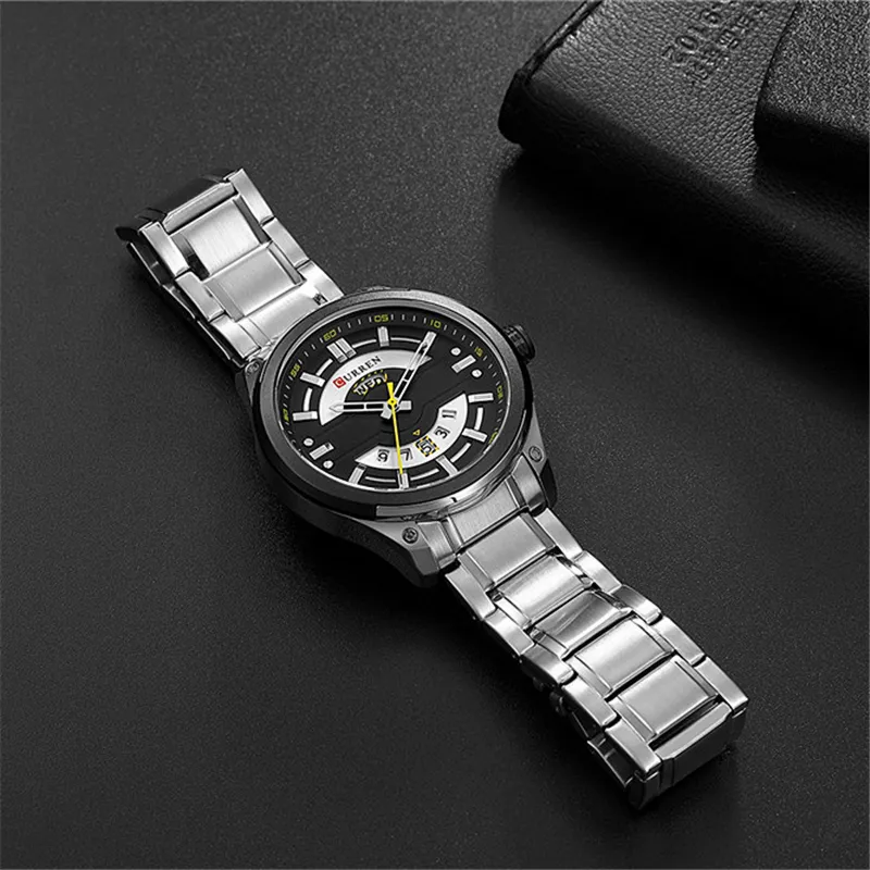 CURREN montres hommes en acier inoxydable montre-bracelet à Quartz avec calendrier décontracté affaires mâle horloge 30 M étanche Relogio Masculino209E