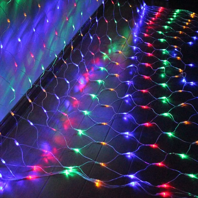 LED Net Mesh String Licht 10x8M 6x4M 3x3M 3x2M 1 5x1 5M 8 Modi 110V 220V Fee Dekorative Lichter Weihnachten Hochzeit Platz Park De267p