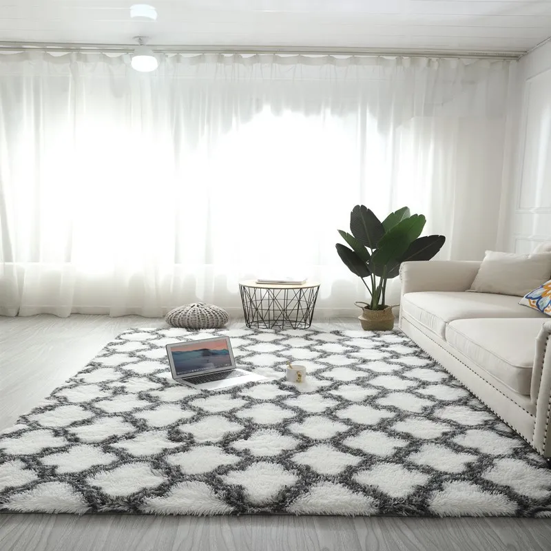 Lussuoso tappeto camera da letto in peluche con tappeti lavabili a pelo lungo soggiorno Decorazione domestica di lusso soffice tappeto grandi aree Car3218