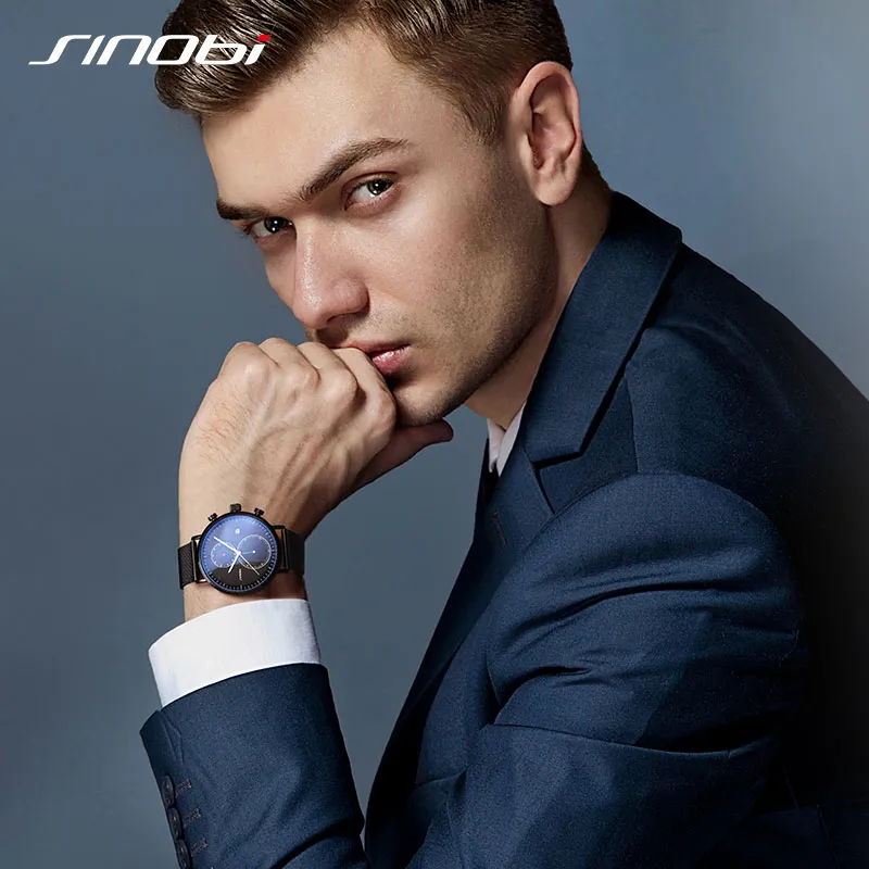 シノビの新しい男性は、男性のためのブランドビジネスウォッチを見るウルトラスリムな腕時計日本ムーブメントウォッチ男性relogio masculino215z