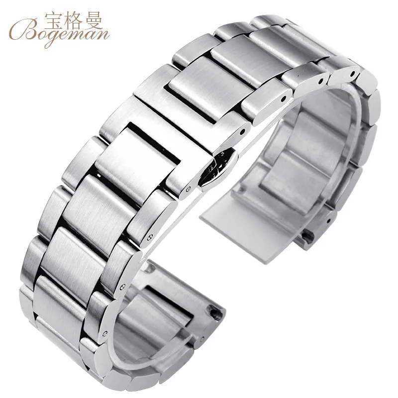 Solide 316L Edelstahl Uhrenarmbänder Silber 18mm 20mm 21mm 22mm 23mm 24mm Metall Uhrenarmband strap Armbanduhren Armband tool278K