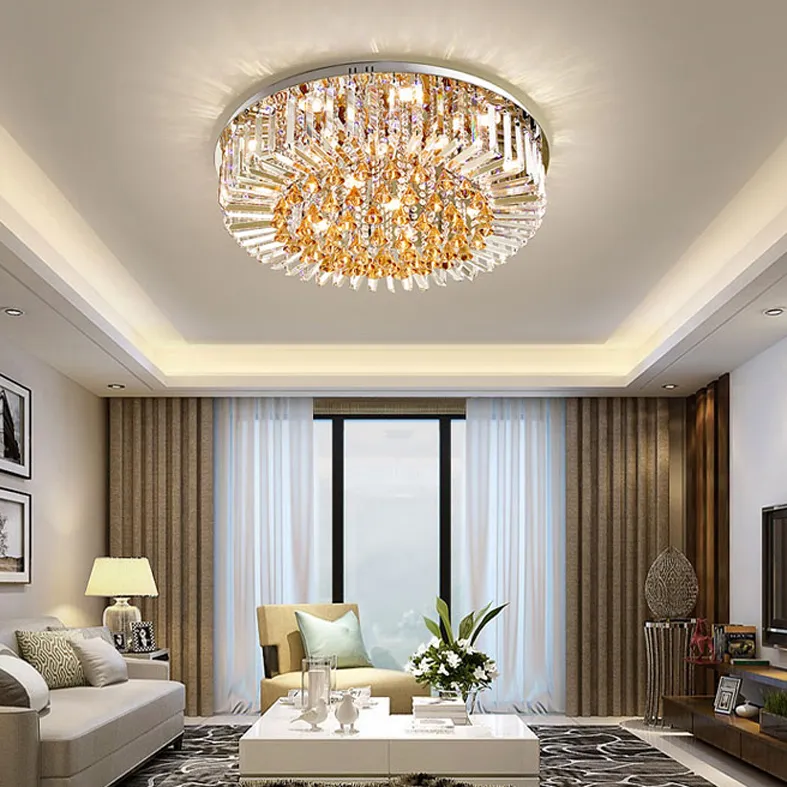 LED-licht moderne plafondverlichting armatuur Europese K9 kristallen plafondlamp thuis binnenverlichting afstandsbediening 3 witte kleuren Dimmab245k