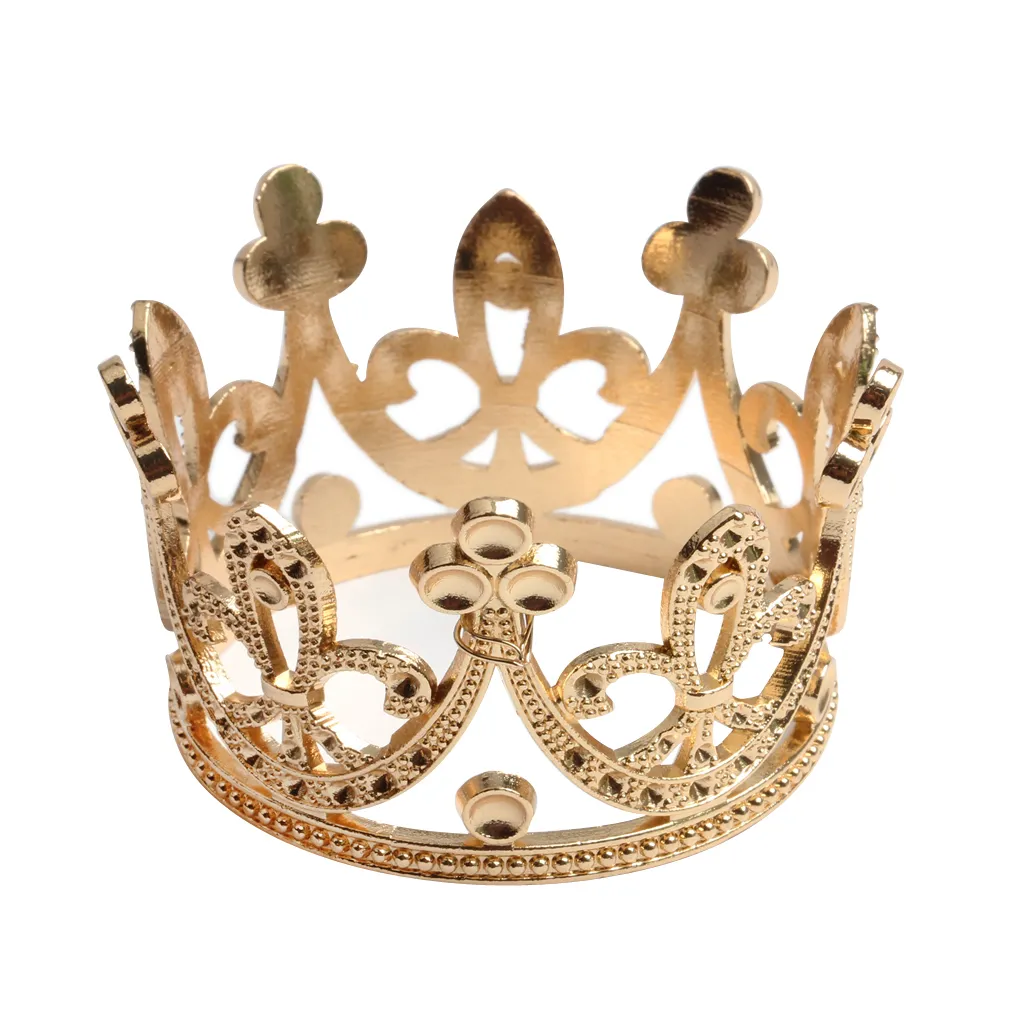 4pcs/Set Vintage Baroque Mini Flower Girls Crystal Rhinestone Crown Tiara Headdress Hair Accessories Gold