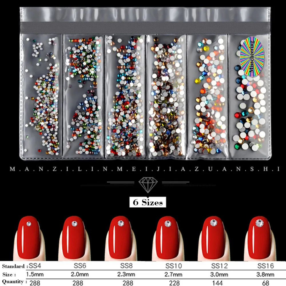 Opaal Kristal Nail Art Strass Charme Glas Plaksteen Niet Gemengde Grootte 3d Diy Sieraden Sticker Decoraties9358294