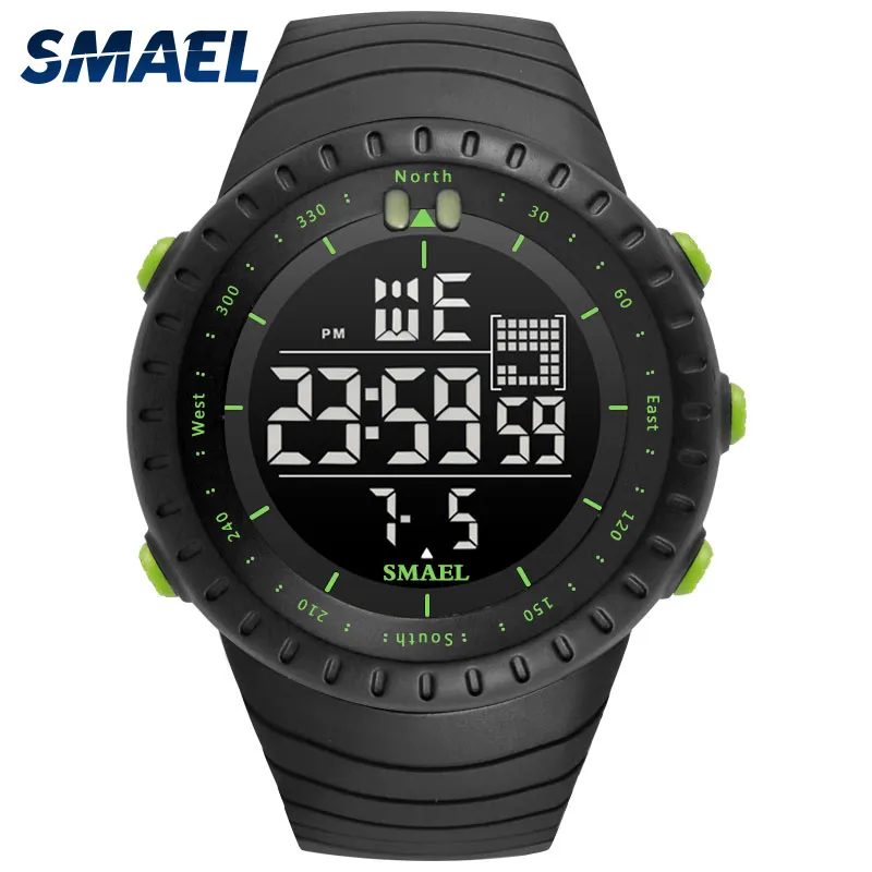 SMAEL Brand New Electronics Watch Analog Quartz Wristwatch Horloge 50 Meters Waterproof Alarm Mens Watches kol saati 1237246s