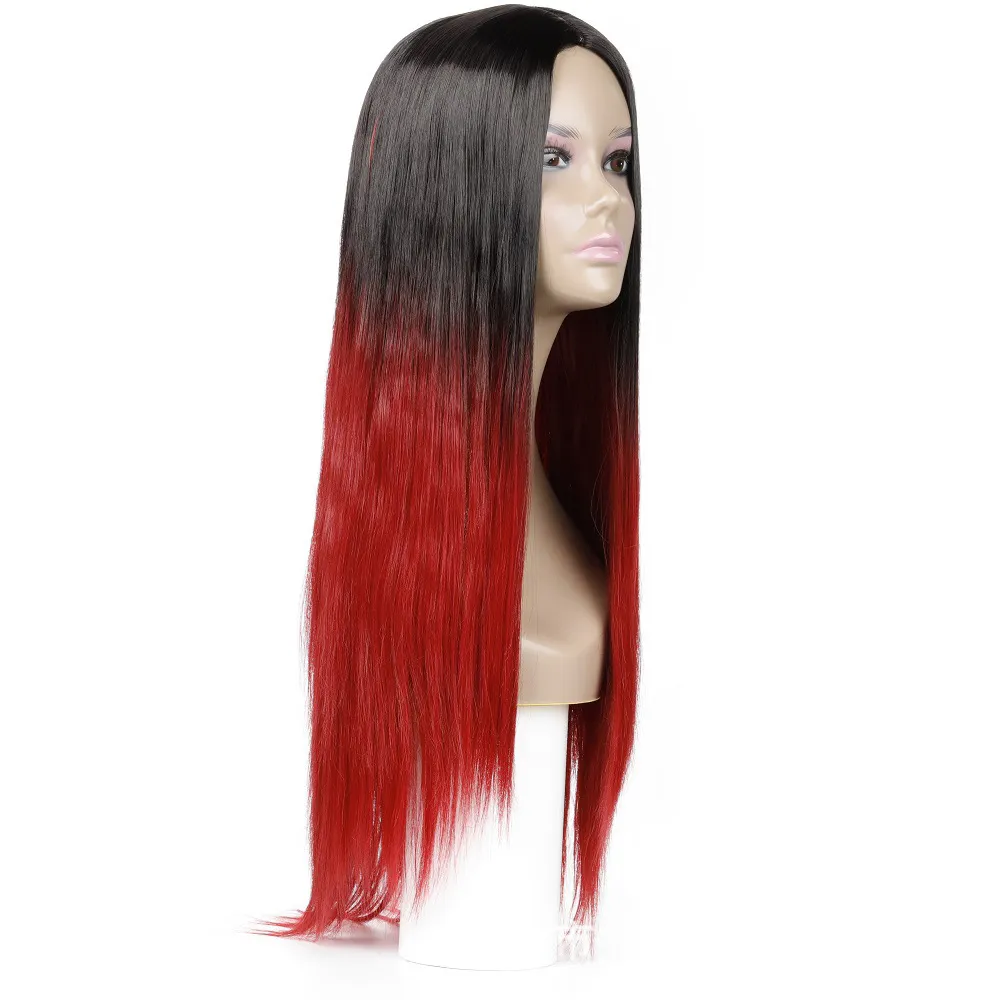 2020 Amazon Hot Selling European och American Populär Wig Women's Fashion Gradient färgade hög temperatur silke huvudbonader